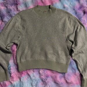 Free People Shimmering Green Sweater